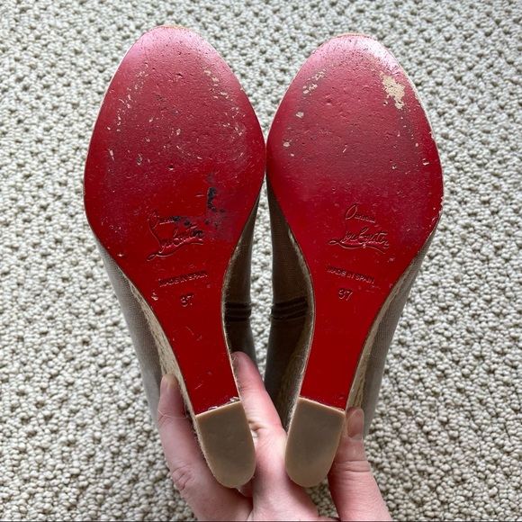 Christian Louboutin linen peep toe espadrilles - Picture 10 of 14